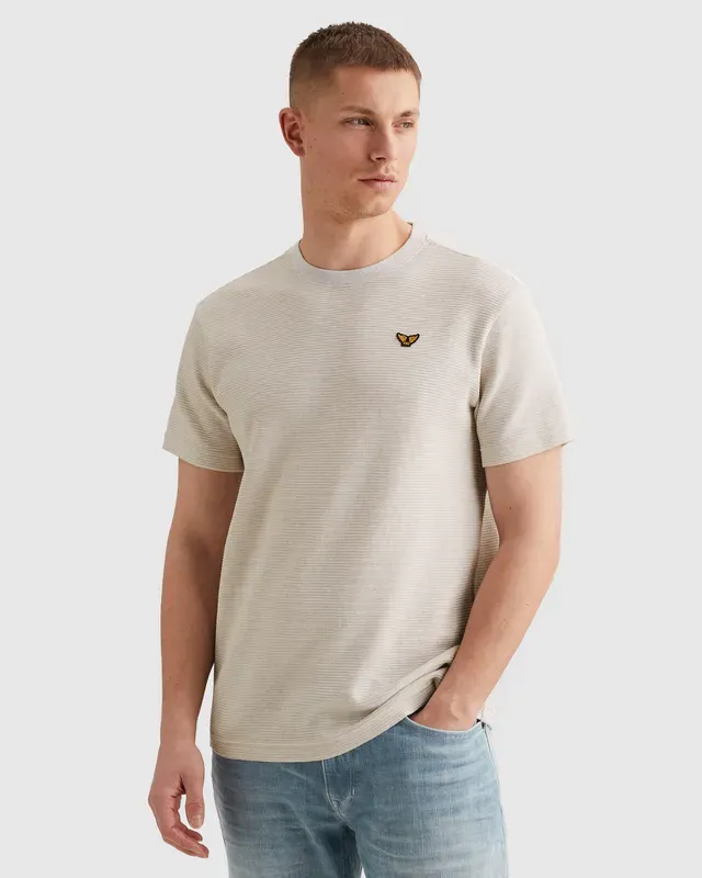 PME Legend T-shirt met tweetonig streeppatroon en structuur PTSS2603569-7013