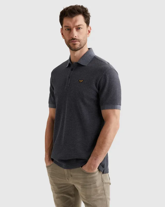 PME Legend Polo met tweetonig streeppatroon PPSS2603862-5278