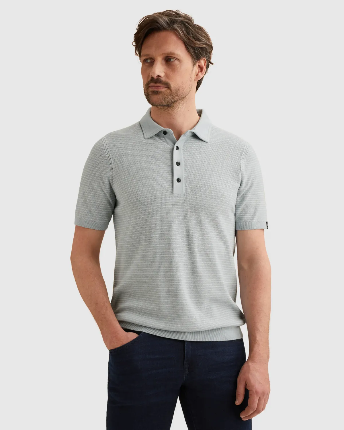 Vanguard Polo van katoen/modal met streeppatroon VPSS2603852-4295