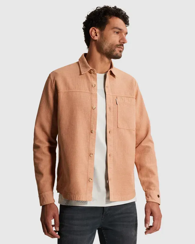 Cast Iron Shirt jacket met borstzak en allover structuur CSI2603224-3018