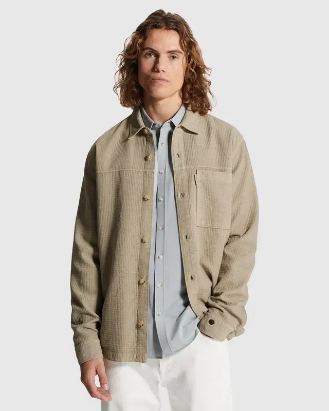 Cast Iron Shirt jacket met borstzak en allover structuur CSI2603224-8023