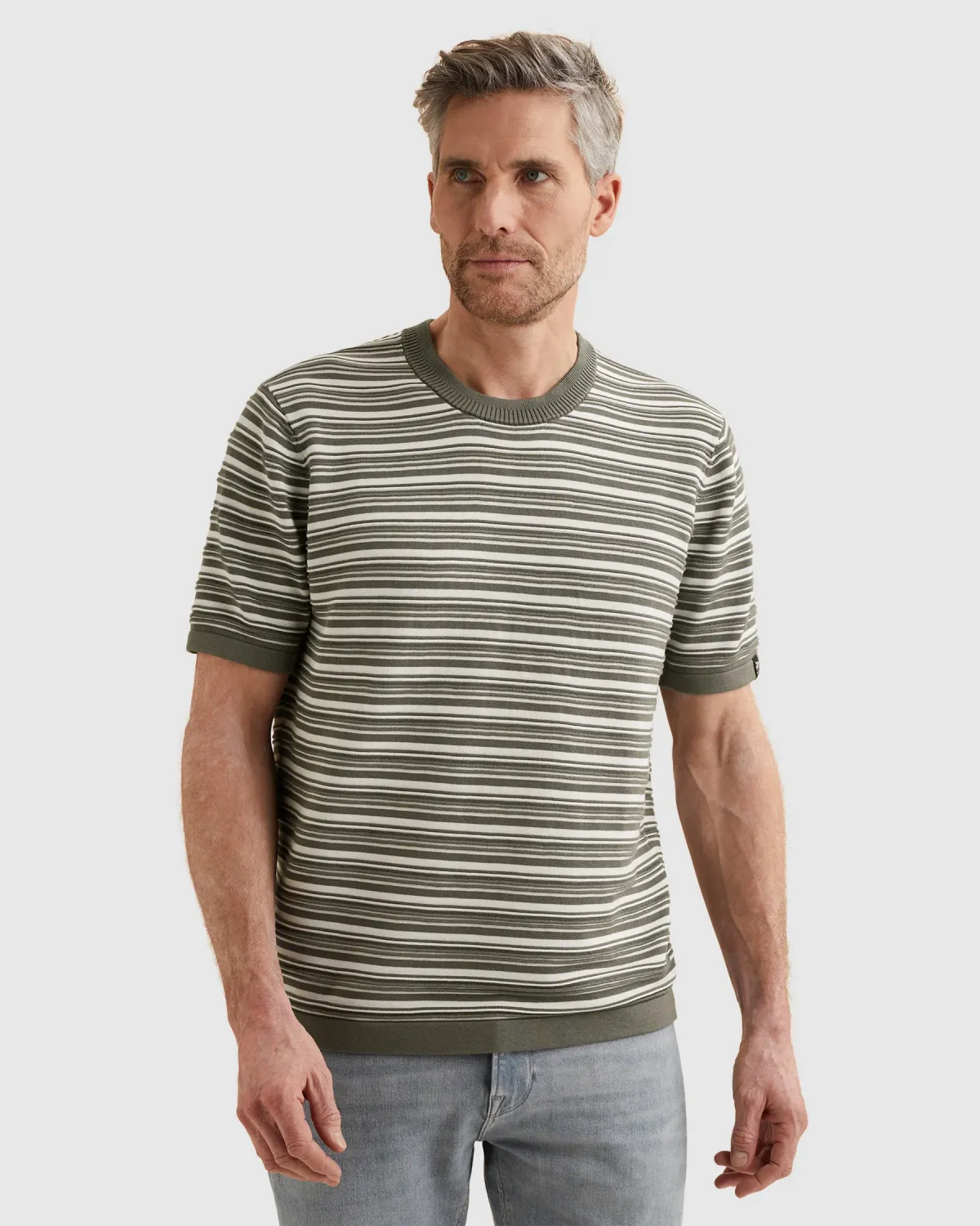 Vanguard T-shirt van katoen/modal met structuur VTSS2603511-6495
