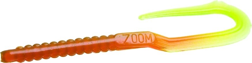 Zoom 001006 U-Tale Worm 6 3/4&quot; Motor Oil Chartreuse Tail 1066