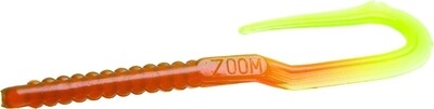 Zoom 001006 U-Tale Worm, 6 3/4&quot;, Motor Oil Chartreuse Tail