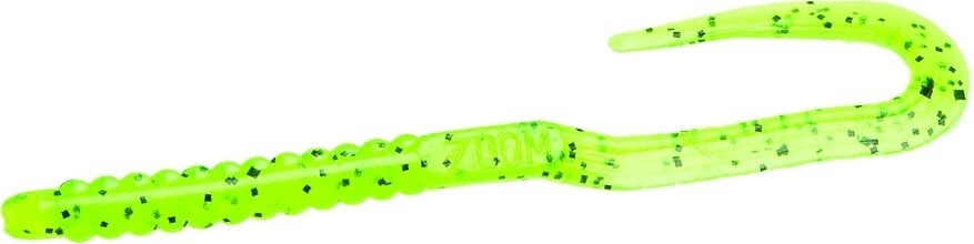 Zoom 001009 U-Tale Worm 6 3/4&quot; Chartreuse Pepper 1097