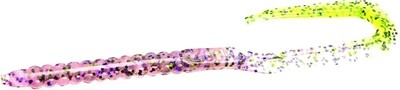 Zoom 001024 U-Tale Worm, 6 3/4&quot; 20Pk, Cotton Candy Chartreuse
