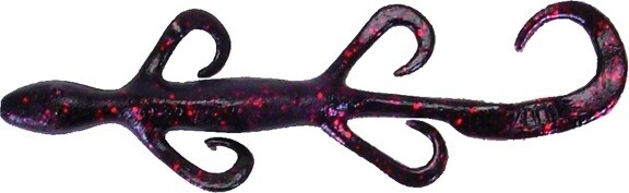 Zoom 002001 Lizard, 6&quot;, 9Pk, Black &amp; Red Glitter