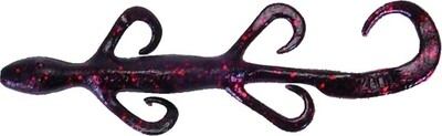 Zoom 002001 Lizard, 6&quot;, 9Pk, Black &amp; Red Glitter