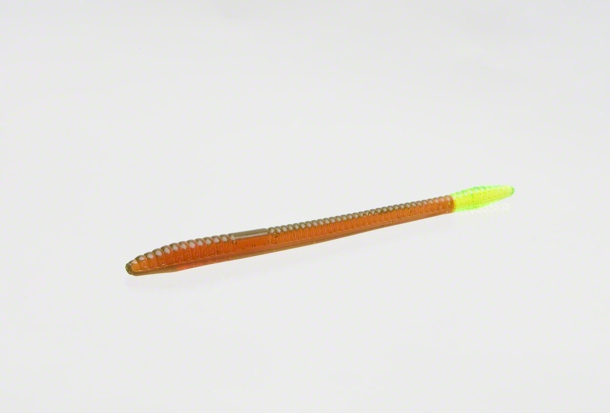 Zoom 004006 Finesse Worm Motor Oil Chartreuse Tail 1586