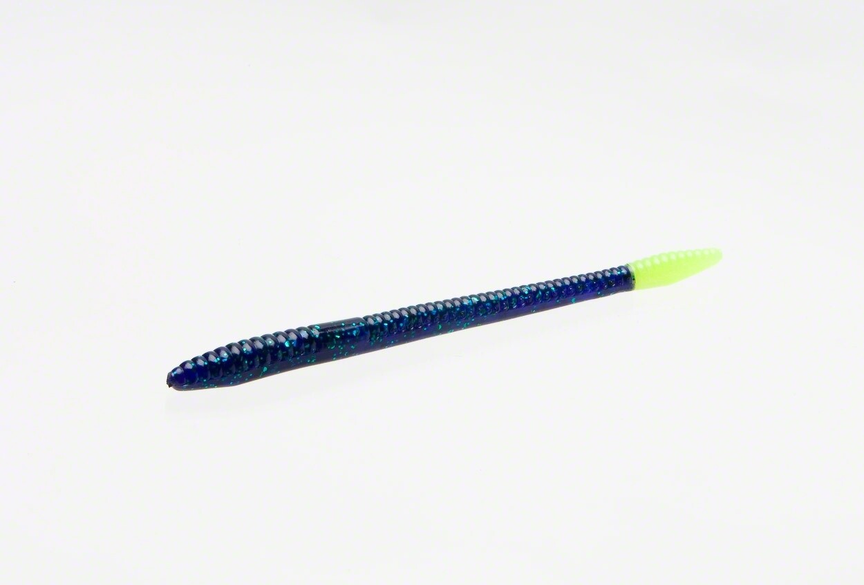 Zoom 004123 Finesse Worm , 4 1/2" 20Pk, Junebug Chartreuse