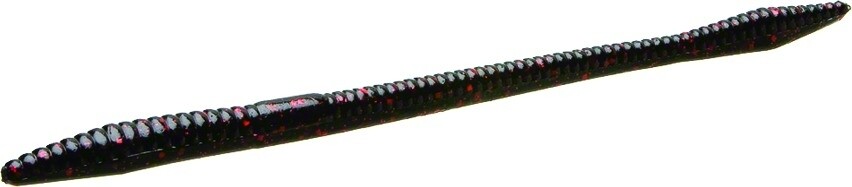 Zoom 006001 Trick Worm 6 1/2 20pk Black & Red Glitter for sale online