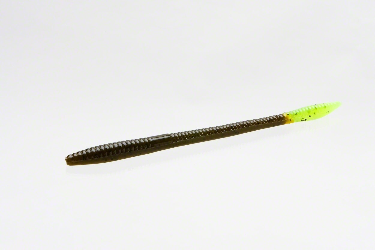 Zoom 006104 Trick Worm 6.5&quot; Green Pumpkin Chartreuse 1159