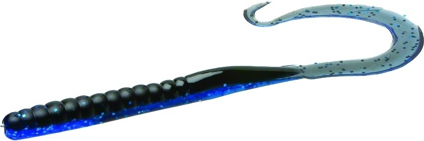 Zoom 009100 Mag II Ribbon Tail Worm 9", 20Pk, Black Sapphire