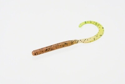 Zoom 010015 Curly Tail Finesse Worm 4", 20Pk, Pumpkin Chartreuse