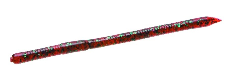 Zoom 016021 Swamp Crawler Finesse Worm, 5 1/2", 25Pk, Red Bug