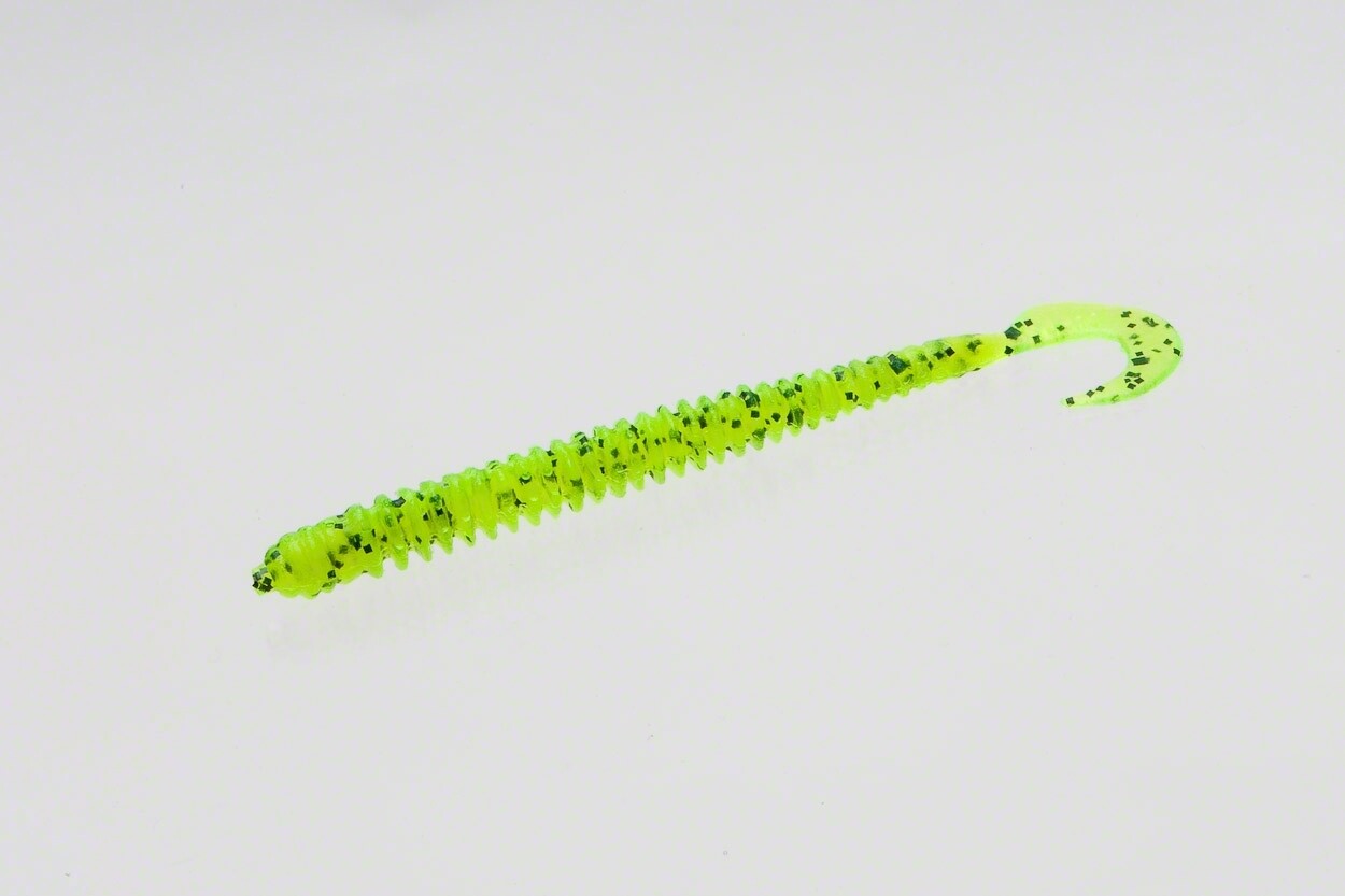 Zoom 017009 Dead Ringer Finesse Worm, 4", 20Pk, Chartreuse Pepper