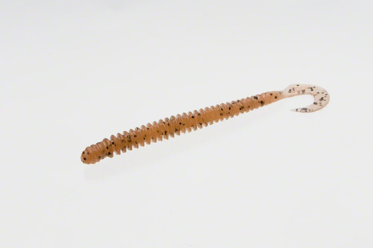 Zoom 017015 Dead Ringer Finesse Worm, 4&quot;, 20Pk, Pumpkin Chartreuse