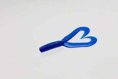 Zoom 020110 Creepy Crawler Twin Tail Grub/Trailer, 3&quot;, 16Pk,  Sapphire Blue