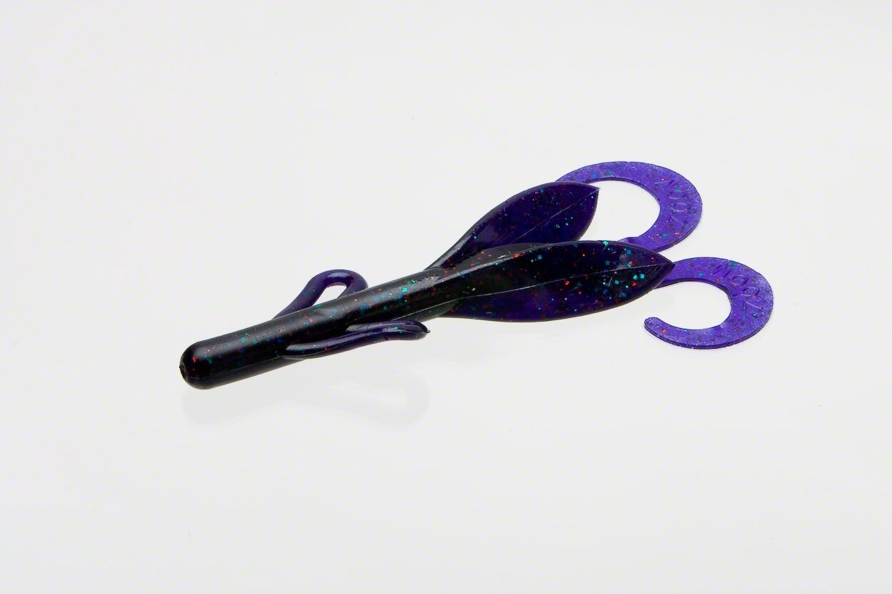 Zoom 022177 brush hog creature bait, Junebug Red