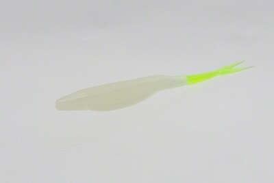 Zoom 023190 Super Fluke , 5 1/4&quot; 10Pk, Glow Chartreuse Tail