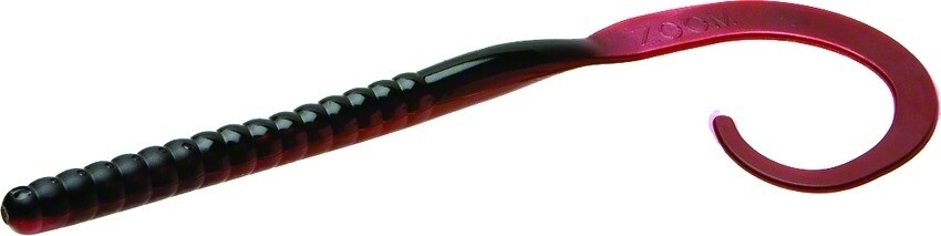 Zoom 026029 Ol' Monster Worm, 10 1/2", 9Pk, Red Shad
