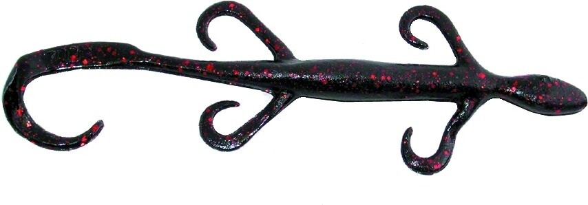 Zoom 033001 Magnum Lizard , 8", 9Pk Black & Red Glitter
