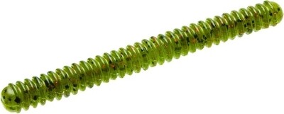 Zoom 052054 Double Ringer "French Fry" Finesse Worm, 4", 15Pk, Watermelon Red