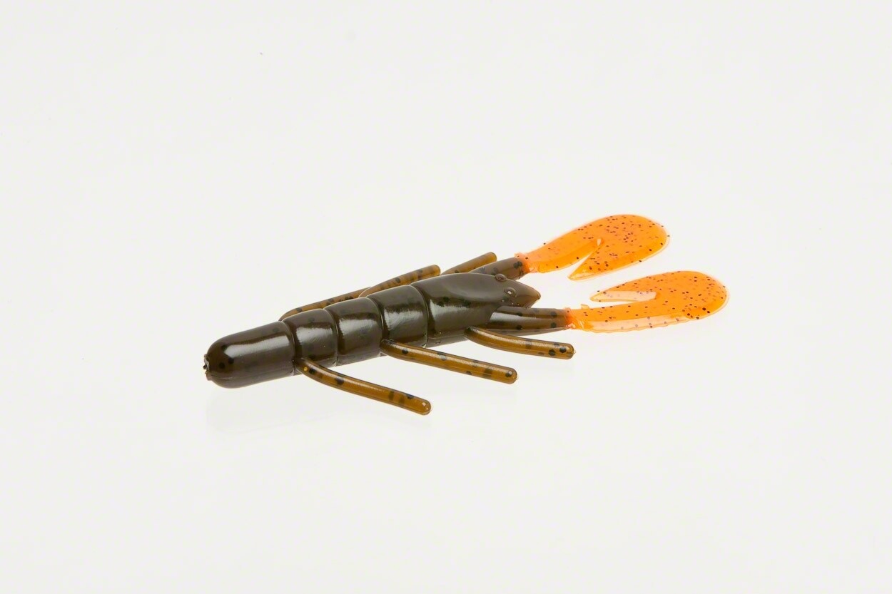 Zoom 080132 Ultra-Vibe Speed Craw 3 1/2&quot;, 12Pk, Green Pumpkin Orange Claw