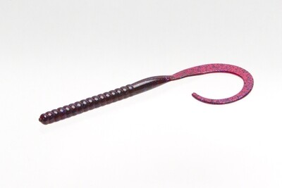 Zoom 118004 Magnum Ol' Monster Curled Tail Worm , 12", 5Pk, Plum