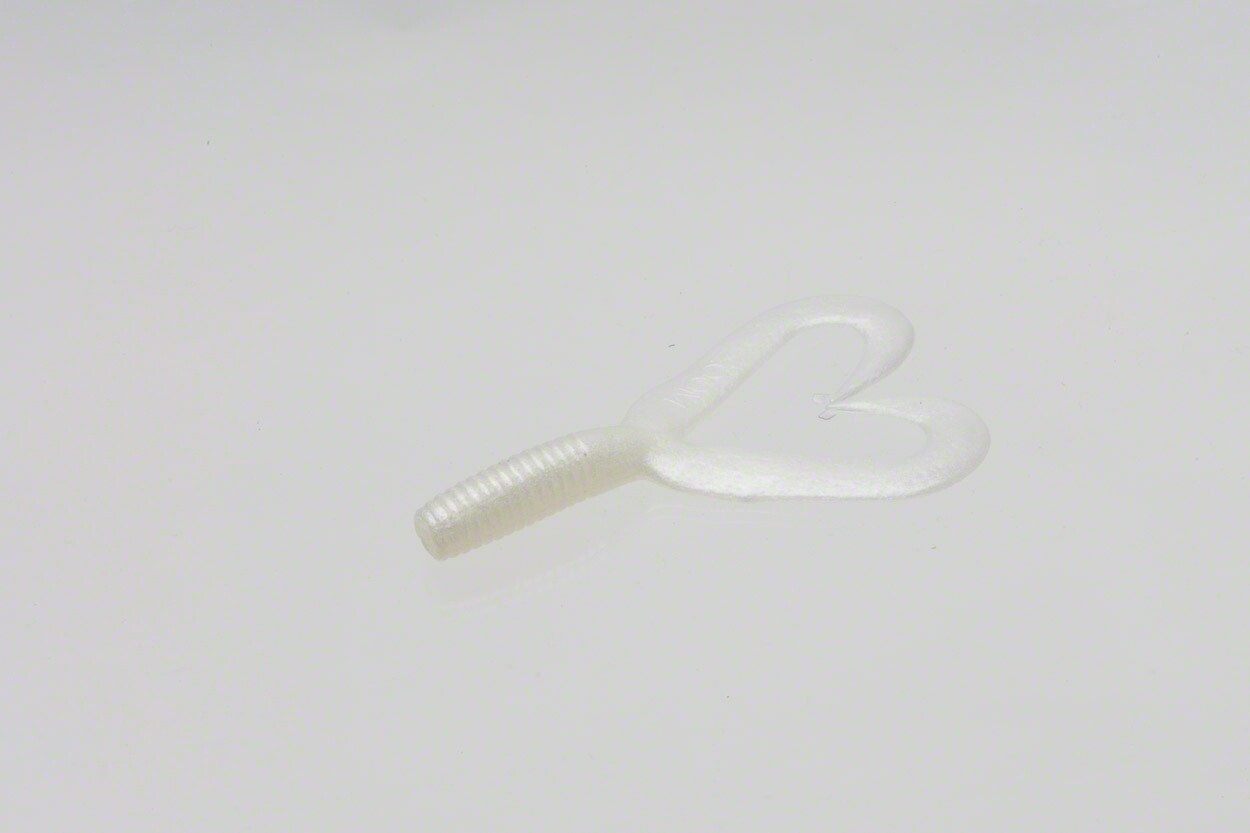 Zoom 020045 Creepy Crawler Twin Tail Grub/Trailer, 3&quot;, 16Pk, White