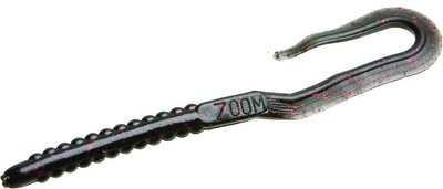 Zoom 001001 U-Tale Worm, 6 3/4&quot;, 20Pk, Black &amp; Red Glitter