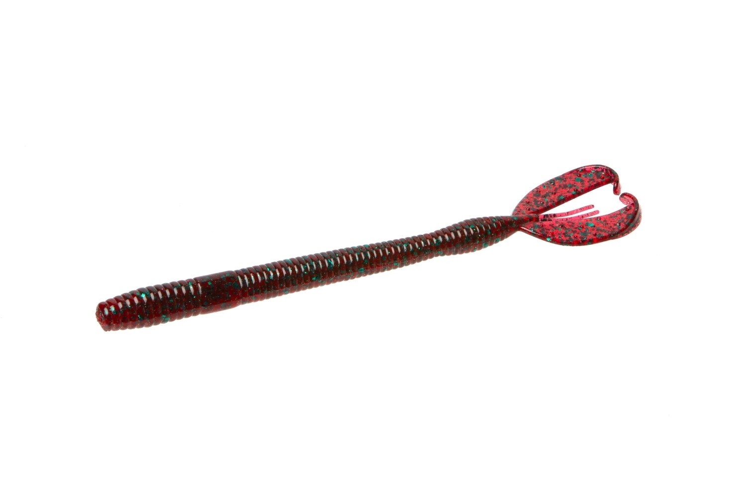 Zoom 140021 Z Craw Worm, 6.75&quot; 10Pk, Red Bug