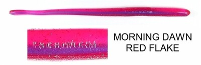Roboworm 6" Straight Tail Morning Dawn Red Flake