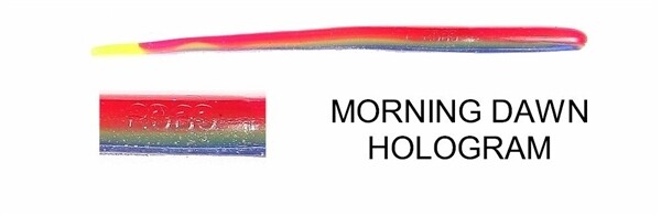 Roboworm Hot-Tip 4 1/2" Straight Tail Morning Dawn Hologram