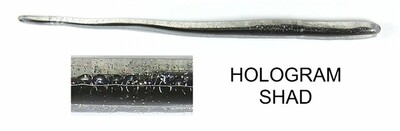 Roboworm SR-M13H Straight Tail Worm 6", Hologram Shad, 10/Pack