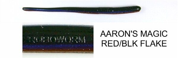 Roboworm ST-829Y Straight Tail Worm 4 .5", Aaron's Magic Red & Black
