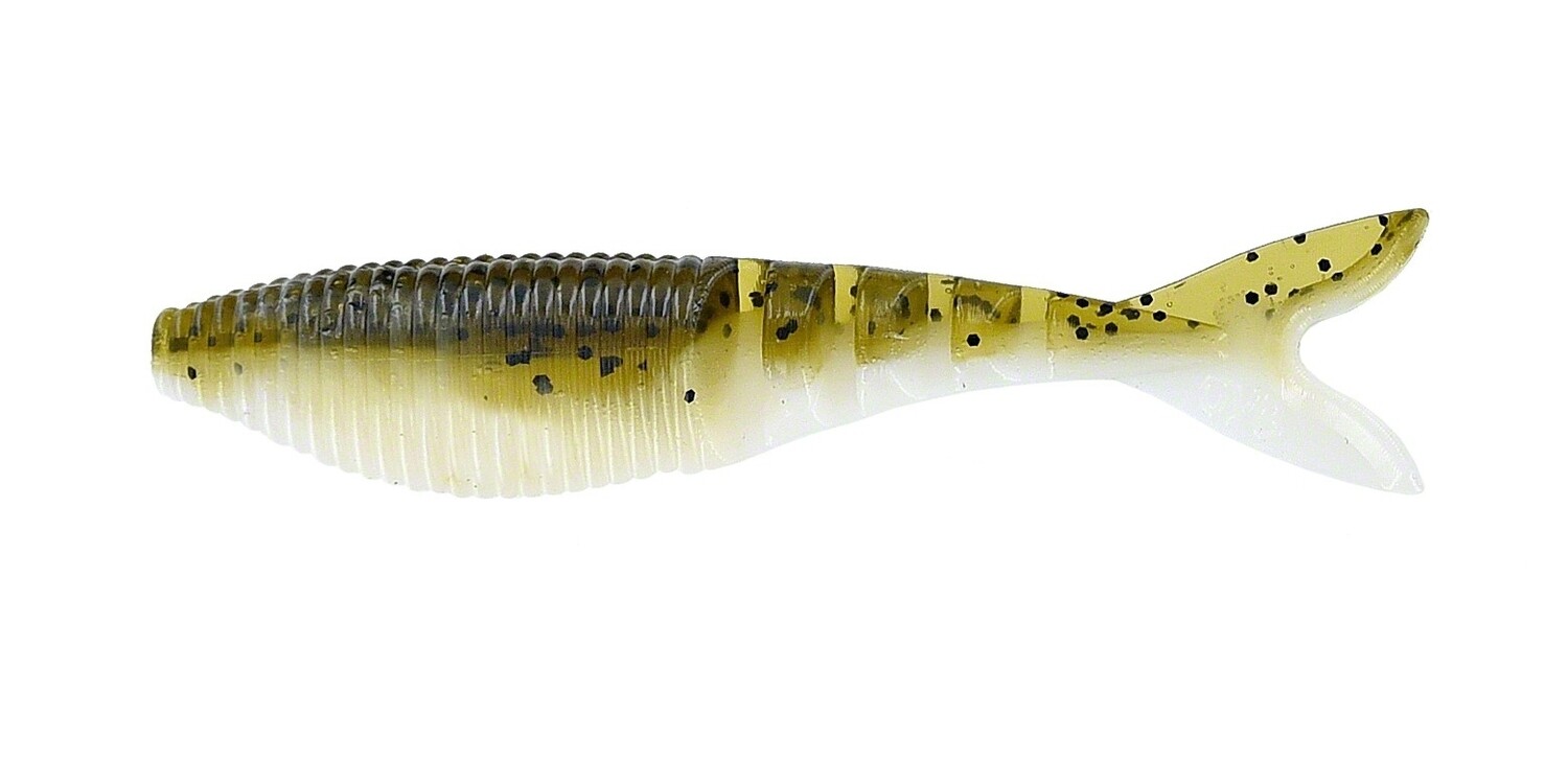 Yamamoto Zako Swimbait 4", 6pk, Green Pumkin w/Black/White