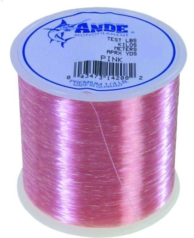 Ande A14-12P Premium Mono Line 1/4Lb Spool 12Lb 1000Yds Pink