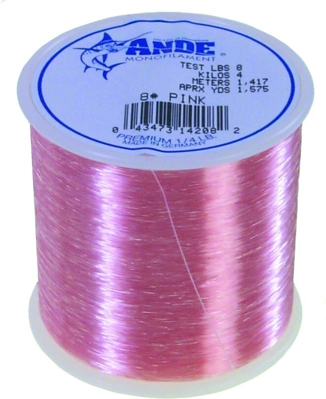 Ande A14-8P Premium Mono Line 1/4Lb Spool 8Lb 1575Yds Pink