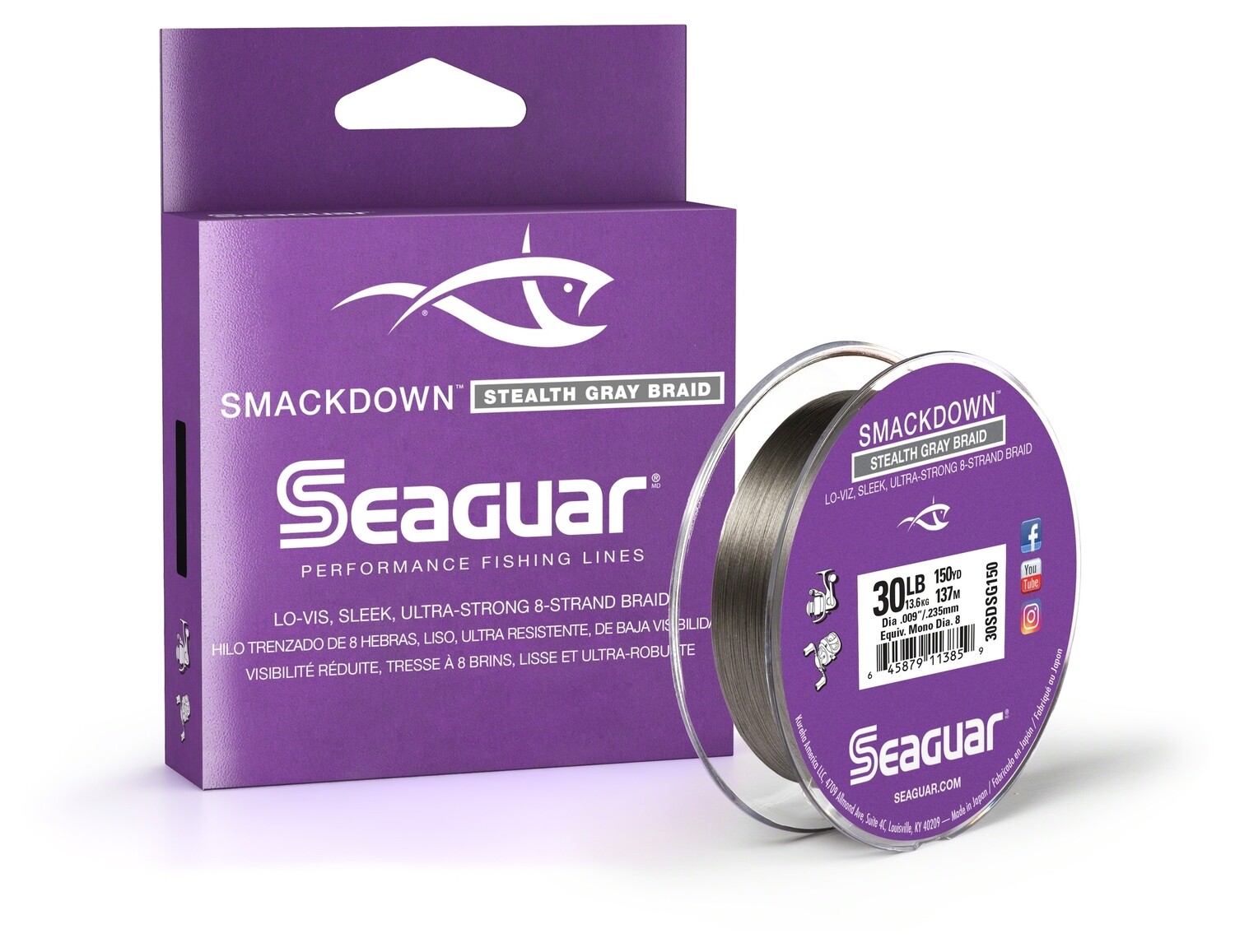 Seaguar Smackdown Braid 30 lb Stealth Gray 150 yd