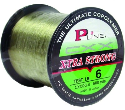 P-LINE CXX X-Tra Strong Mono 10lb 600yd Spool Moss Green 1/4 Size