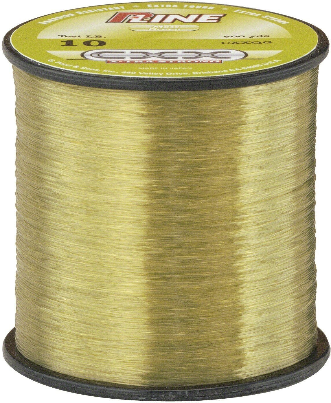 P-LINE CXX X-Tra Strong Mono 15lb 600yd Spool Moss Green 1/4 Size