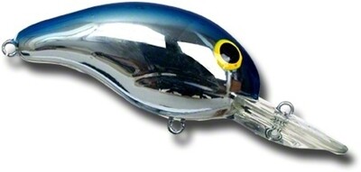 Bandit 232 200 Series Crankbait, 2" 1/4 oz, Chrome/Blue Back, Floating