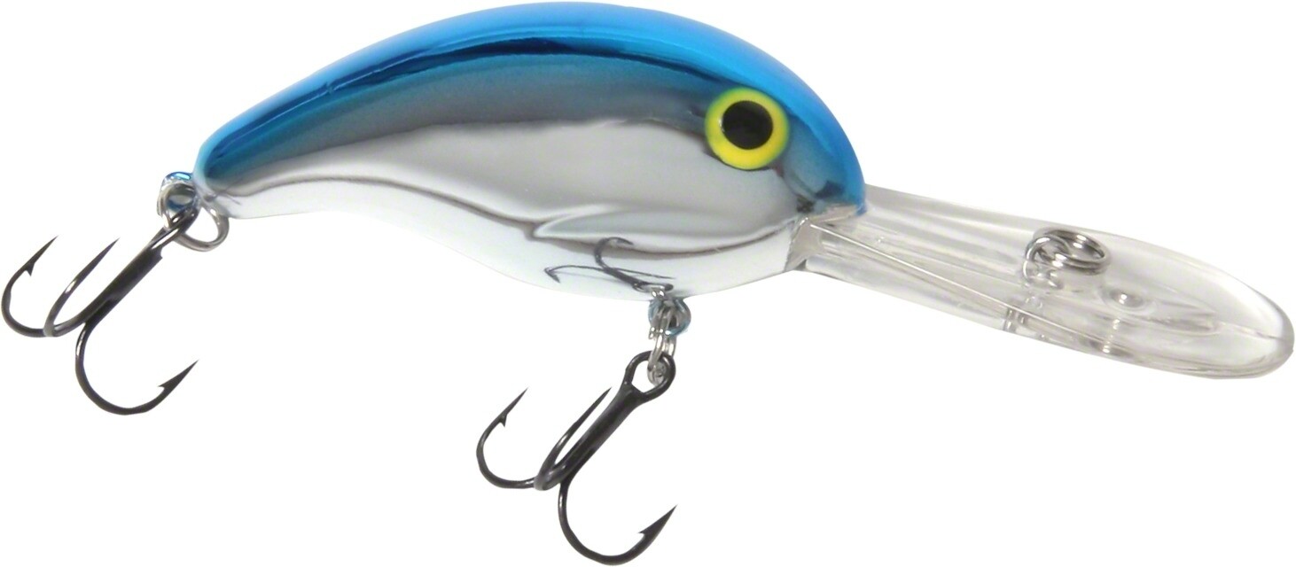 Bandit 332 300 Series Crankbait, 2" 3/8 oz, Chrome/Blue Back, Floating