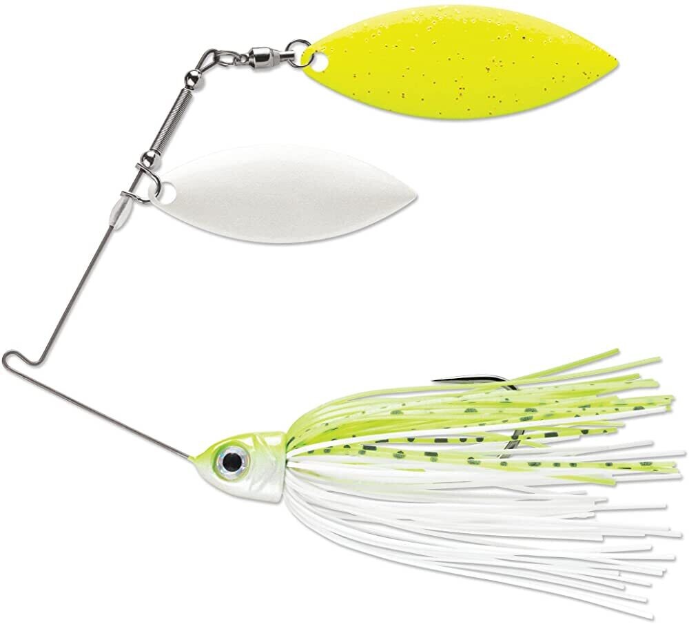  Terminator PSS38WW02WC Pro Series Spinnerbait, 3/8oz, Double Willow, White & Chartreuse, Chartreuse And White Shad, 1 Pk