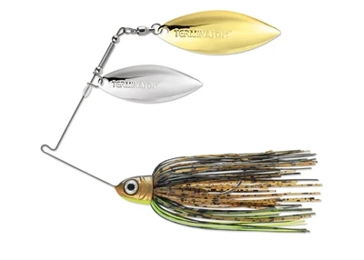  Terminator PSS38WW113GN Pro Series Spinnerbait, 3/8oz, Double Willow, Gold &amp; Nickel, Green Gizzard, 1 Pk