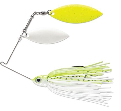  Terminator PSS12WW02WC Pro Series Spinnerbait, 1/2oz, Double Willow, White & Chartreuse, Chartreuse And White Shad, 1 Pk