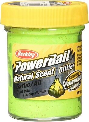 Berkley BGTGC2 PowerBait Glitter Trout Bait Garlic Scent Chartreuse