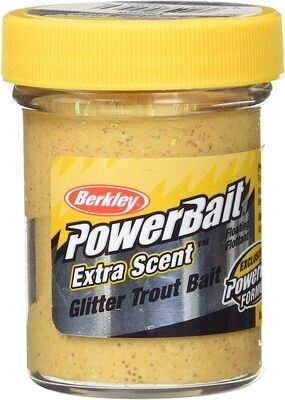 Berkley BGTGY2 PowerBait Glitter Trout Bait Garlic Scent Yellow