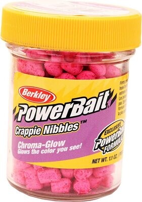 Berkley CNGP PowerBait Chroma-Glow Crappie Nibbles Glow Pink 1.1oz Jar
